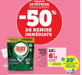 Hyper U DETERGENT VAISSELLE MACHINE TOUT EN 1 FAIRY offre