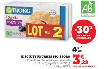 Hyper U BISCUITS FOURRES BIO BJORG offre