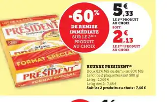 Hyper U BEURRE PRESIDENT offre