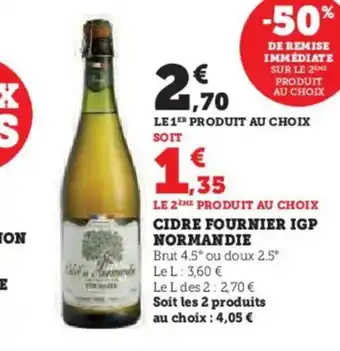 Hyper U Cidre Fournier IGP normandie offre