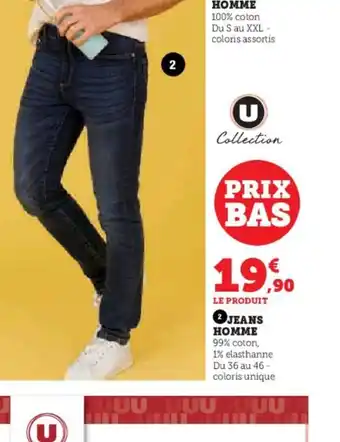 Hyper U JEANS HOMME offre