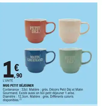 E.Leclerc MUG PETIT DÉJEUNER offre