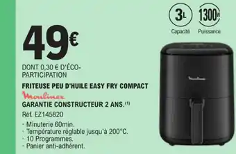 E.Leclerc FRITEUSE PEU D'HUILE EASY FRY COMPACT offre