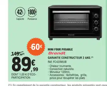 E.Leclerc MINI FOUR POSABLE Brandt offre