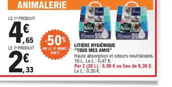 E.Leclerc LITIÈRE HYGIÉNIQUE TOUS MES AMIS offre