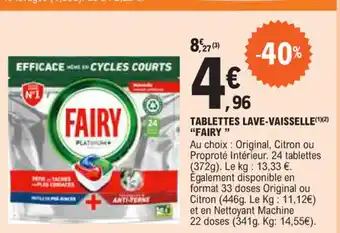 E.Leclerc TABLETTES LAVE-VAISSELLE "FAIRY " offre
