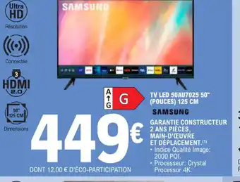 E.Leclerc TV LED 50AU7025 50" (POUCES) 125 CM SAMSUNG offre