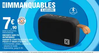 E.Leclerc ENCEINTE SANS FIL offre