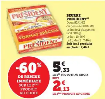 U Express BEURRE PRESIDENT offre