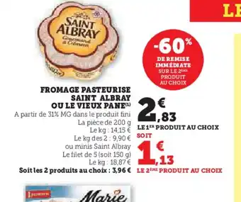 U Express FROMAGE PASTEURISE SAINT ALBRAY offre