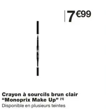 Monoprix Crayon à sourcils brun clair "Monoprix Make Up" (¹) Disponible en plusieurs teintes offre
