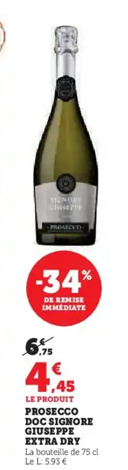 U Express PROSECCO DOC SIGNORE GIUSEPPE EXTRA DRY offre