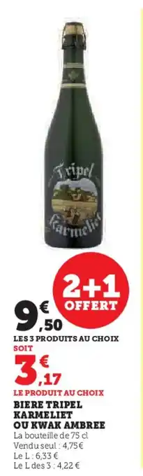 U Express BIERE TRIPEL KARMELIET offre