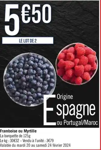 Casino Supermarchés Framboise ou Myrtille offre