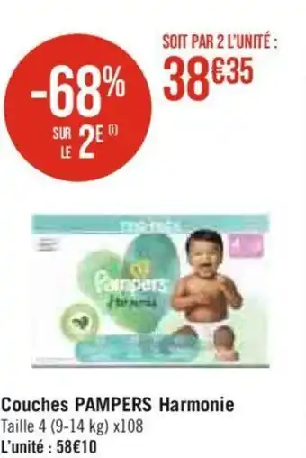 Casino Supermarchés Couches PAMPERS Harmonie offre