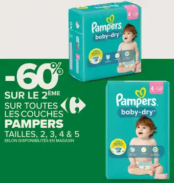 Carrefour Contact SUR TOUTES LES COUCHES PAMPERS TAILLES, 2, 3, 4 & 5 offre
