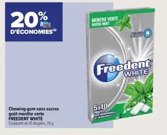 Chewing-gum sans sucres goût menthe verte FREEDENT WHITE