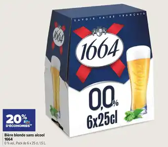 Carrefour Contact Bière blonde sans alcool 1664 offre