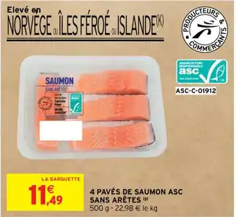Intermarché Contact 4 PAVÉS DE SAUMON ASC SANS ARÊTES offre
