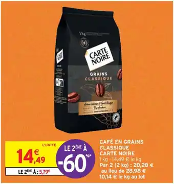 Intermarché Contact CAFÉ EN GRAINS CLASSIQUE CARTE NOIRE offre