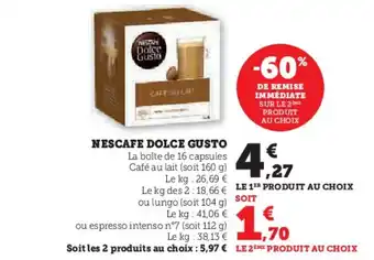 Super U NESCAFE DOLCE GUSTO offre