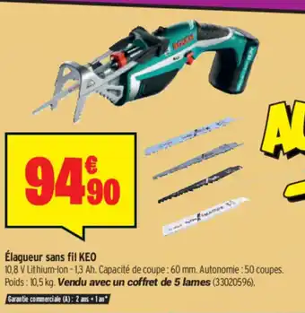 Bricorama Élagueur sans fil Keo offre