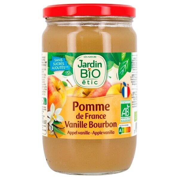 Promo Compote Pomme Vanille Bourbon Sans Sucres Ajoutés Bio Jardin Bio