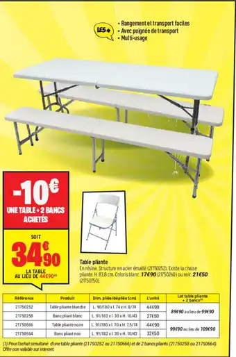 Bricorama Table pliante offre