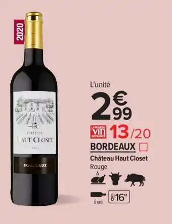 Bordeaux Chateau Haut Closet