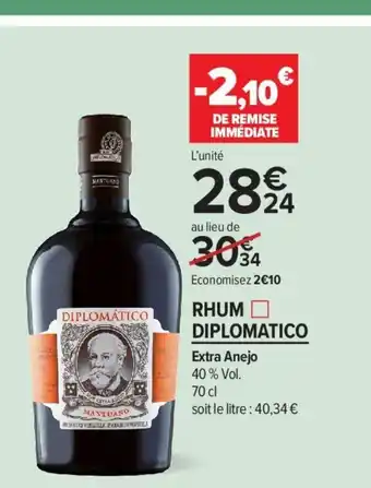 Carrefour Contact Rhum Diplomatico offre