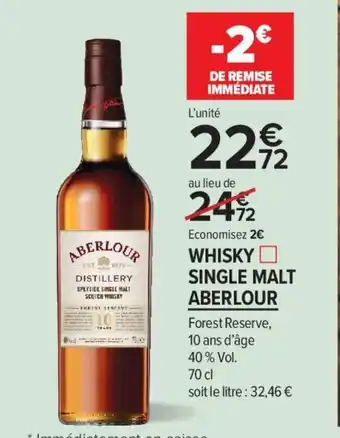 Carrefour Contact Whisky Single Malt Aberlour offre