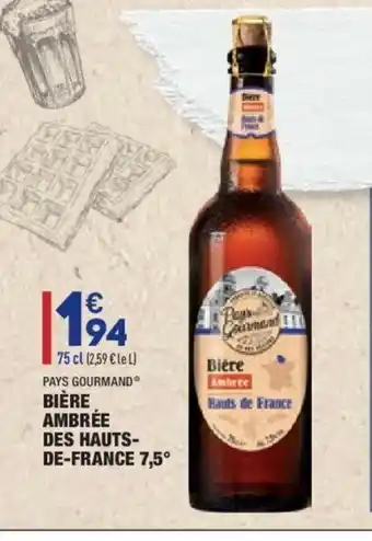 ALDI Bière Ambrèe Des Hauts-De-France 7,5 offre