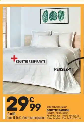 ALDI Couette Bambou offre