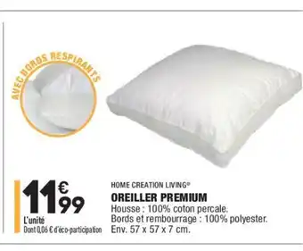 ALDI Oreiller Premium offre