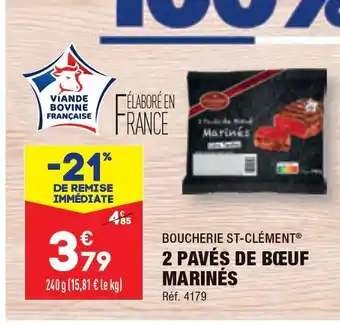 ALDI BOUCHERIE ST-CLÉMENT 2 PAVÉS DE BOEUF MARINÉS offre