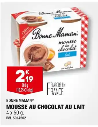 ALDI BONNE MAMAN MOUSSE AU CHOCOLAT AU LAIT offre