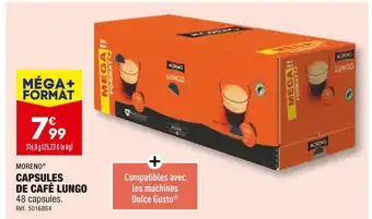 ALDI MORENO CAPSULES DE CAFÉ LUNGO offre