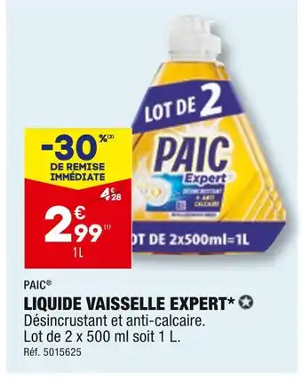 ALDI PAIC LIQUIDE VAISSELLE EXPERT offre