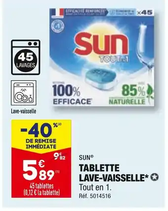 ALDI SUN TABLETTE LAVE-VAISSELLE offre
