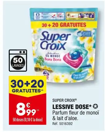 ALDI SUPER CROIX LESSIVE DOSE offre