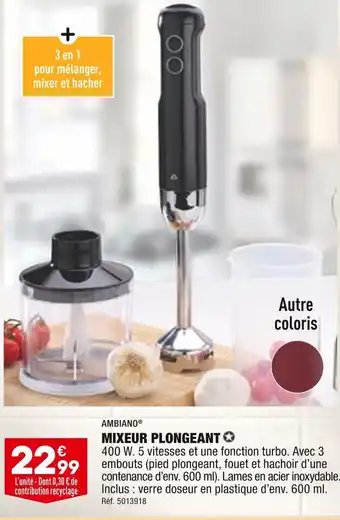 ALDI AMBIANO MIXEUR PLONGEANT offre