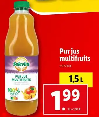 Lidl Solevita Pur jus multifruits offre
