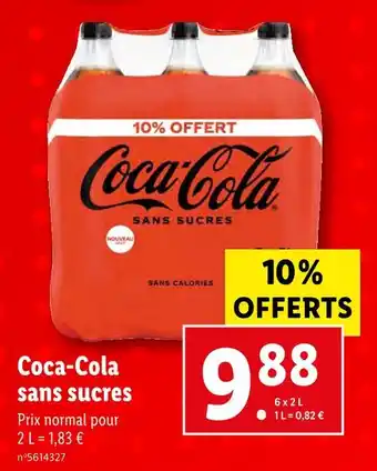 Lidl Coca-Cola Coca-Cola sans sucres offre