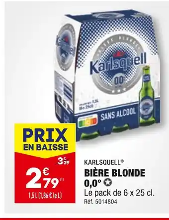 ALDI KARLSQUELL BIÈRE BLONDE 0,0° offre