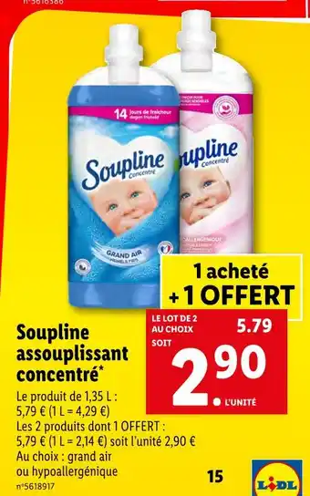 Lidl Soupline assouplissant concentré offre