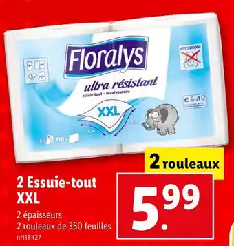 Lidl Floralys 2 Essuie-tout XXL offre