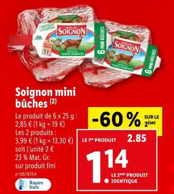 Lidl Soignon mini bûches offre