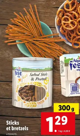 Lidl Alpen fest style Sticks et bretzels offre