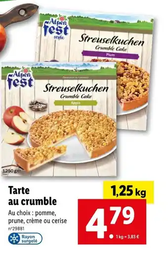 Lidl Alpen Tarte au crumble offre