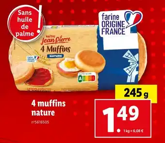 Lidl Maître Jean Pierre 4 muffins nature offre